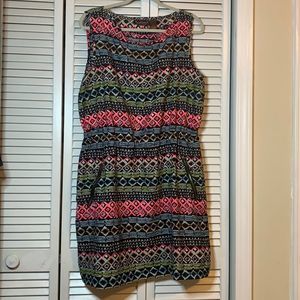 SPEED CONTROL Sleeveless Geometric Black and Neon Dress Size 3X